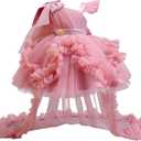 Toddler Baby Girls Birthday Wedding Party Tulle Multiple Layers Tailed Dress, 130