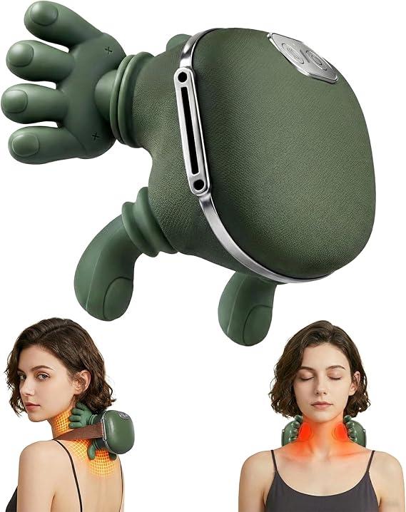 EIWAJKXE Neck Massager with Heat  Neck and Back Shiatsu Massager for Relieve Fatigue, Deep Tissue Portable Neck and Shoulder Massager for Home and Travel, Green