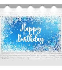 Snowflake Themed Happy Birthday Banner. 6'L x 3.5'H Snowflake Themed Happy Birthday Banner. 6'L x 3.5'H