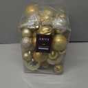 JORNOY Christmas Tree Ornaments Set, 47 Pack Assorted Shatterproof Hanging Balls Decorations, Plastic Bulbs Bulk with Lanyard for Home Holiday Party Decor, 3-Sizes (Gold)