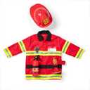 Melissa & Doug Fire Chief Role Play Costume Dress-Up Set (Red)