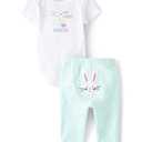 The Children's Place,Short Sleeve Playwear Set,Baby-Boys,Crystal Mint,9-12 Months