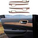 RT-TCZ Inner Door Handle Cover Trim Decor Interior Accessories for Jeep Grand Cherokee 2011-2020 (Wood Grain)