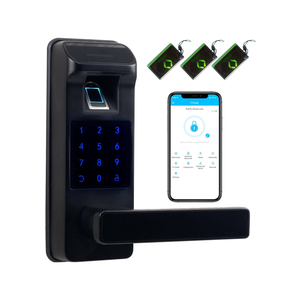 Harfo Smart Door Lock, Heavy Duty 5 in 1 Keyless Entry Door Lock, Full App Control Digital Keypad Lock, Reversible Handle with Fingerprints and Passcodes for Family/Office/Apartment (Black)