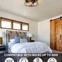 Farmhouse Flush Mount Ceiling Light Black Ceiling Light Fixtures 3-Light Industrial Flush Mount Ceiling Light Metal Cage Ceiling Lights for Kitchen Bedroom Living Room Hallway Foyer(E26 Base)