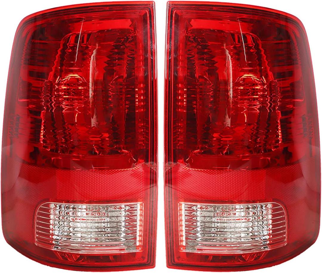 WFLNHB 1 Pair Tail Light Replacement for 2009-2018 Ram 1500 2500 3500 Taillamp Rear Break Light Lamp Assembly 55277415AF 55277414AF Passenger and Driver Side