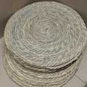 Round Woven Placemats 12 inch Set of 10 - Boho Rattan Placemats Natural Water Hyacinth Placemat, Farmhouse Weave Place Mats, Rustic Braided Wicker Table Mats for Dining Table,Home,Wedding Pack of 10