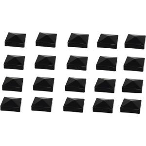 JSP Manufacturing Pyramid True 4" x 4" (100mmx100mm) Plastic Vinyl Fence Post Cap Black or White/Multiple Quantities (20, Black)