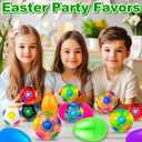 6 Pack 3.8'' Jumbo Easter Eggs with SpinMaster Rainbow Balls - 3D Magic Cube Brain-Boosting Toys for Kids Ages 6-12, Fidget Toys, Easter Basket Stuffers, Egg Hunt Prizes & Sensory Party Favors
