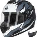 TRIANGLE Motorcycle Helmets Full Face Motorcycle Helmet for Men & Women with Tinted and Clear Visor Meet Dot Approved (Medium, Gray Black)