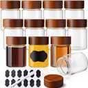 12 Pack 2oz Glass Shot Bottles with Caps, 60ml Borosilicate Wellness Shot Glass Bottles, Dishwasher & Freezer Safe, Reusable Ginger Shots Jars with Lids for Juicing