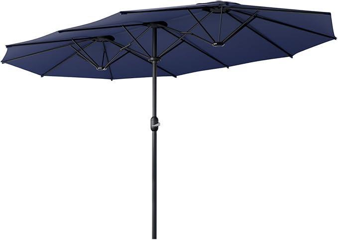 Beanss Outdoor Patio Umbrella, Table Umbrella with Push Button Tilt and Crank, 8 Ribs Market Umbrella 