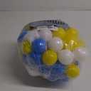 MEOGETY Ball Pit Balls 100 for Toddlers Crush Proof Plastic Balls for Ball Pit Phthalate Free BPA Free Colorful Pit Balls for Kids Babies Pool Play Tent Gift 2.2 Inches (Blue Yellow White Stars)