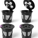 Universal Reusable K Cups for Keurig, 4-Pack Refillable Coffee Pods with 5 Holes, Compatible with Keurig K Supreme, K Slim, K-Duo Gen2, K-Brew Chill (MultiStream Technology)