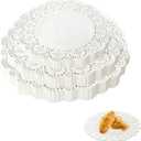 300 - PCS White Lace Doilies (Paper Doilies) for Food Tables, Assorted Sizes 6.5, 7.5, 8.5 inch, Round Disposable Placemats for Cakes, Desserts & Crafts