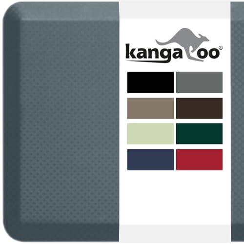 KANGAROO Thick Ergonomic Anti Fatigue Mats for Kitchen Floor, 48x20, Cushioned Standing Office Desk Mat, Waterproof Scratch Resistant Topside, Supportive All Day Comfort Padded Foam Rugs, Charcoal