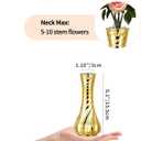 NUPTIO Glass Bud Vase Gold: 12 Pcs Small Flower Vases for Wedding Party Table Centrepiece - Vintage Ribbed Vase for Home Birthday Reception Decorations