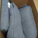 SUNROX Memory Foam Jumbo Rocking Chair Cushions, FadeShield Water Resistant Non Slip Durable Tufted Pads, Set of Seat & Back Cushion with Ties for Indoor/Outdoor Rocker, 2 Piece, Heather Charcoal Grey