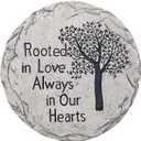 Top Brass Garden Memorial Stepping Stone - Rooted in Love, Always in Our Hearts - Tree of Life