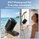 Portable Bluetooth Speaker, IPX7 Waterproof Wireless Speaker with 20W Loud Stereo Sound, 15H Playtime & Beat-Synced RGB Light, Small Outdoor Speaker for Shower, Pool, Beach, Hiking and Gifts