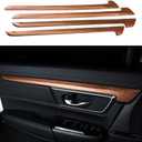 for CRV 2017-2022 Inner Door Panel Trim ABS Peach Wood Texture Inner Decoration Stripe Trim Sticker Interior Decoration Accessories for Honda CRV CR-V 2017 2018 2019 2020 2021 2022 4PCS