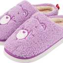 YUNGPRIME Care Bears House Slippers Cozy Slip on Fluffy Scuff Shoes for women and men (Purple)