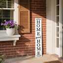 Home sweet home wooden porch sign Vertical hanging decorations Welcome sign front door standing Decorative sign 47x7.8Inch Plaques for Outside Yard Decor (Wood White)