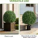 DREAMLOOM Boxwood Topiary Trees Artificial Outdoor Ball in Planter, 20in Outdoor Indoor Realistic Fake Plants Shrubs for Front Porch Decor, Faux Bushes Plants for Home Front Door Offices, Set of 2