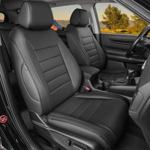 HKZ Fit CRV Car Seat Covers Full Set for Honda CR-V 2023 2024 2025 2026 CRV LX;EX;EX-L;Sport;Touring;Special Edition & Hybrid Model - Leather (Black)