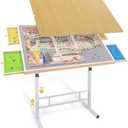 1500 Piece Jigsaw Puzzle Table with Drawers and Cover – Adjustable Height & Tilting Legs, No Assembly Portable Puzzle Board for Adults, Seniors, Puzzle Table for Game Room, Gift for Women Mom