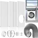 Dryer Vent Window Kit, Window Duct Kit with Hose Adjustable Dryer Vent Seal Panels Fits 4 Inline Fans, Universal Seal for Sliding Windows, Compatible with AC, Dryers, Duct Fans