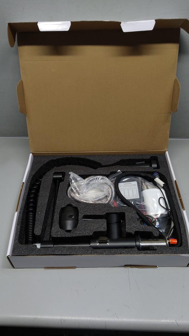 OWOFAN Touchless LED Light Kitchen Sink Faucet Pull Down Sprayer Smart Motion Sensor Activated Hands Free Single Handle Kitchen Faucet Black