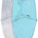 SwaddleMe by Ingenuity Original Swaddle, Size Small/Medium, For Ages 0-3 Months, 7-14 Pounds, Up to 26 Inches Long, 2-Pack Baby Swaddle Blanket Wrap