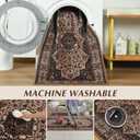 Runner Rug for Bedroom, 2x6Ft Machine Washable Area Rugs, Vintage Non-Slip Low Pile Carpet for Entryway Hallway Office Living Room,Brown