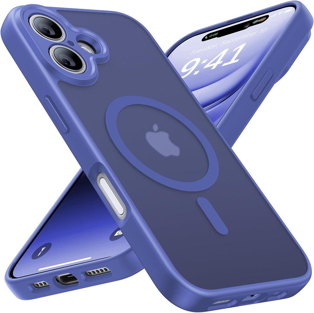 Magnetic for iPhone 16 Case [Full Camera Protection][Military-Grade Protection][Compatible with MagSafe] Shockproof Protective Slim Phone Case for iPhone 16, Cobalt Blue