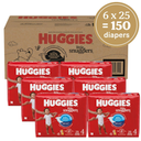 Huggies Size 4 Diapers, Little Snugglers Baby Diapers, Size 4 (22-37 lbs), 150 Count (6 Packs of 25), Packaging May Vary