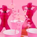 xo, Fetti Bachelorette Party Pink Reusable Straw Set - 12 pc | Male Dancer Stripper Bach Party Decoration, Bridal Shower Supplies, Bridesmaid Favor, Bride to Be Gift, Engagement Drinkware (9 Inches)