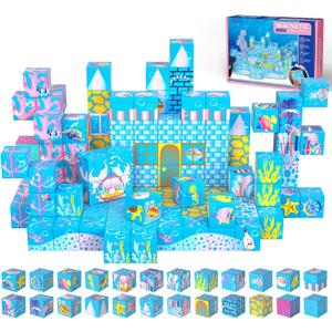 Magnetic Blocks - 140PCS Magnetic Building Blocks for Kids, 2025 Upgraded Light-Up Ocean World Magnet Cubes Set, STEM Building Toys for Boys Girls Toddlers Ages 3 4 5 6 7 8-12 Holiday Birthday Gifts