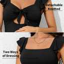 Charmo Ruffle Maternity Bathing Suits for Women Ribbed Tie Knot Maternity Swimsuit Cutout Ruched Pregnancy Swimwear, M