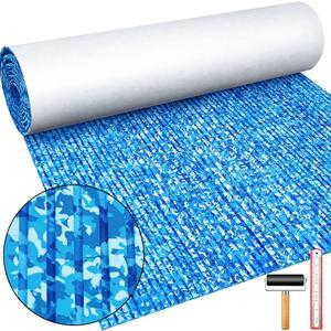 FOCEAN Boat Flooring EVA Foam Boat Decking Faux Teak Marine Flooring Boat Mat Boat Carpet Sheet for Motorboat RV Yacht Kayak Surfboard, 94.5"x 47.2"/35.4"/23.6"/15.7 blue and white