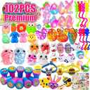 102 PCS Premium Easter Party Favors Assortment Toys for Kids,Easter Basket Stuffers, Easter Eggs Fillers Gifts, Easter Eggs Hunt, Pinata Filler Goodie Bags Stuffers Classroom Prizes Treasure Box Toys