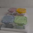 Glass Soup Containers with Lids 32 oz, 4 Cup Borosilicate Glass Food Storage Containers, Microwave & Freezer Safe Jars, Small Square Meal Prep Bowl for Salad, Fruit, Lunch, Ice Cream, Travel, 4 Pack (Pink/Green/Yellow/Blue Lids)
