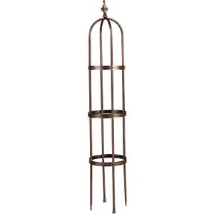 Evergreen Garden 5 ft Metal Garden Obelisk Trellis for Climbing Plants Vines, Clematis & Flowers | Outdoor & Indoor Plant Trellis for Potted Plants | Floral Pattern Arch Trellis (Antique Copper)
