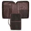 Hunter & Scribe Leather Bible Covers for Men and Women - Top Grain Buffalo Leather - Genuine Leather Bible Cover with Pockets, Zipper, and Bookmark - Bible case - Book cover - Medium Dark Brown