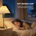 Bedside Table Lamp Set of 2: Dimmable Nightstand Bedside Lamps with USB A and C Ports, Modern Metal and Pleated Fabric Shade Gold Desk Lamp for Home Office Bedroom Living Room Reading