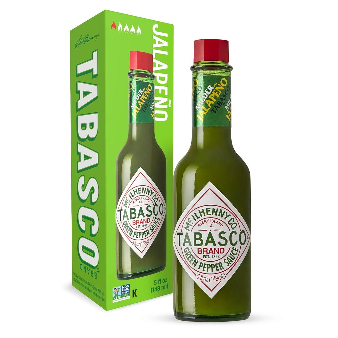 Tabasco Mild Green Jalapeno Pepper Sauce, 5 Oz (Pack of 1) (EXP 01/01/28)
