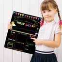 3 x Double-Sided First Day of School and Last Day of School Chalkboard Sign, 12 x 10 inches, Wooden, Reusable, for Kids, Preschool, Kindergarten, 1st Grade (Black, 10 * 12")