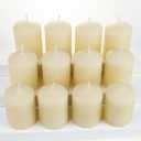 TELOSMA Natural Beeswax Candles Drippless - Smokeless Pure Beeswax Votive Candles - Mini Beeswax Pillar Candle for Home, Restaurants, Parties Decorations -Pack of 12, Off White