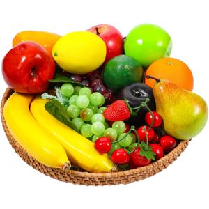20 Pcs Artificial Fruit Pack Look Real Frutas Fake Fruit Decorativas Realistic Table Display Simulation for Decoration Home Kitchen Fake Strawberry Apple Grapes Mixture Fruits