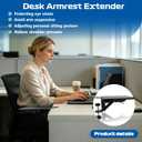 Arm Rest for Desk Elbow Support Black 9.57 x 4.8 Inch,Foldable Computer Desk Armrest Extender Tray,Ergonomic Relieve Stress,Eliminate Pain,Reduce Office Occupational Chronic